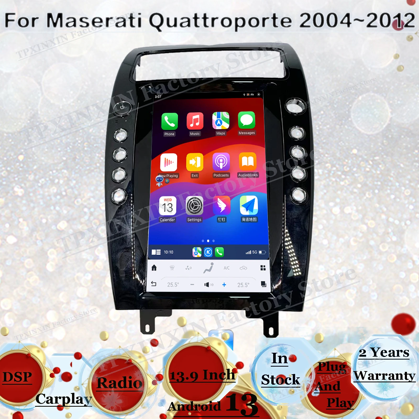 

Android 13 Auto Automotive Multimedia Stereo For Maserati Quattroporte 2004~2012 GPS Navigation Radio Audio AI Voice Head Unit