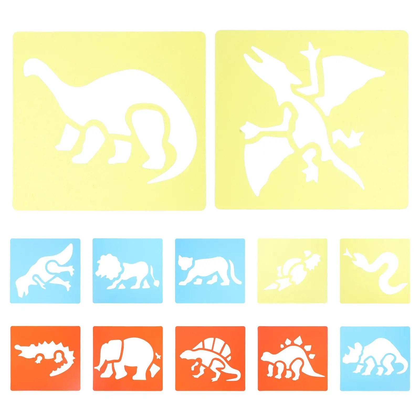 12 Pcs Drawing Template Frame for Kids Artwork Chalk Paint Stencils Manual Child