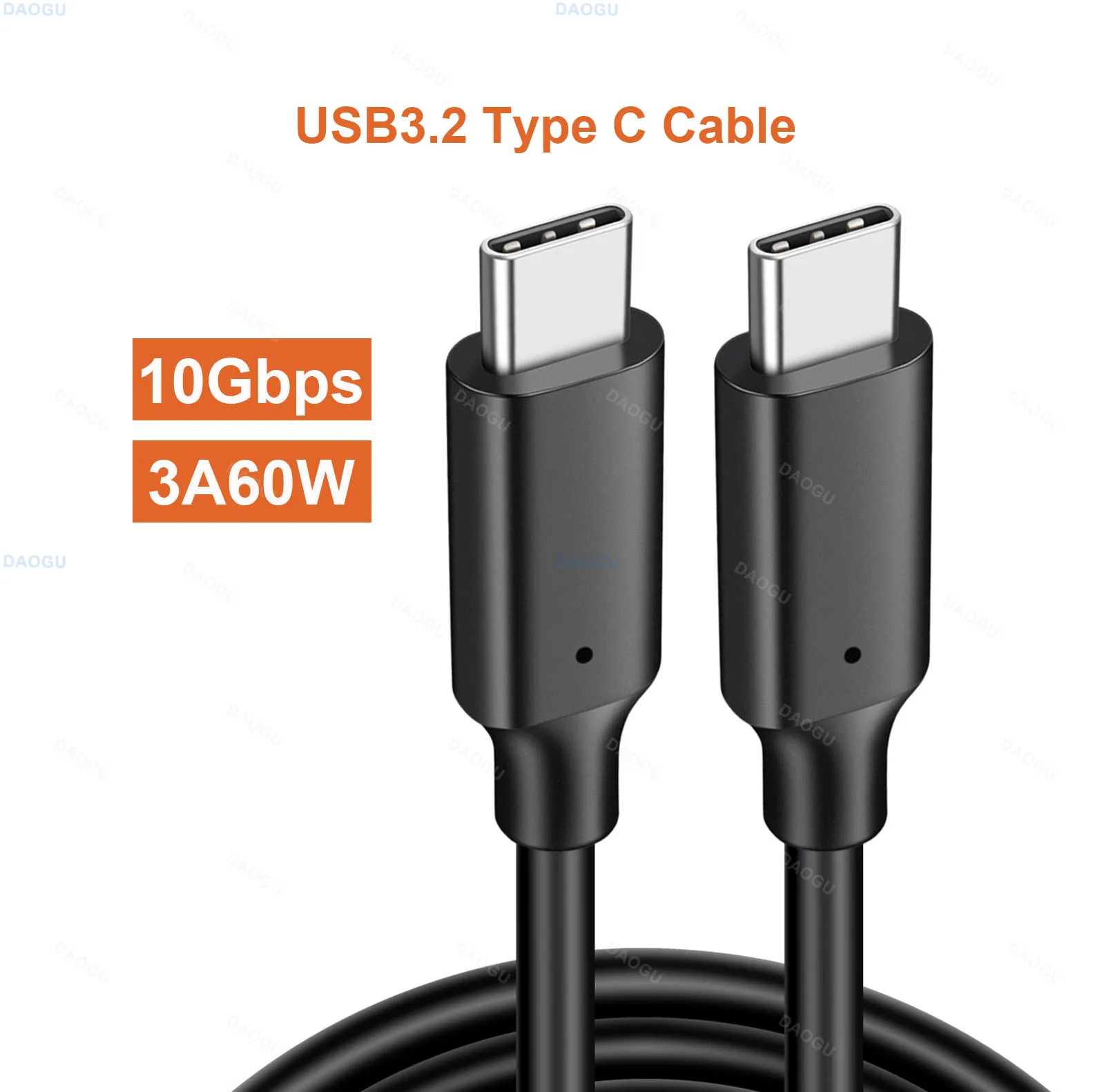 10Gbps USB-C zu Typ-C Kabel Datenkabel 3A 60W PD Schnellladekabel Kurzes USB3.2 Kabel für SSD Festplatte Kamera Laptop Mobiltelefon