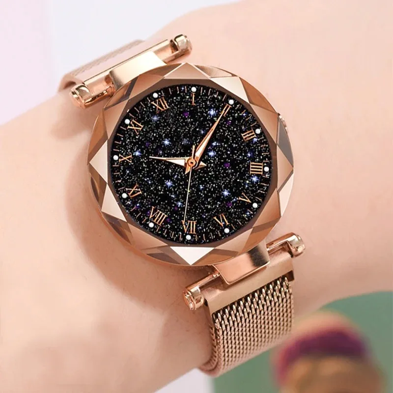 Reloj Mujer 2022 Fashion Starry Sky Watches Women Magnetic Watches Luminous Hands Quartz Wristwatches Cheap Price Dropshipping