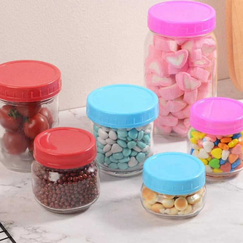 16 Pack Colored Plastic Jar Lids -8 Wide Mouth & 8 Regular Mouth Ball Lids,Anti-Slip Food Storage Caps