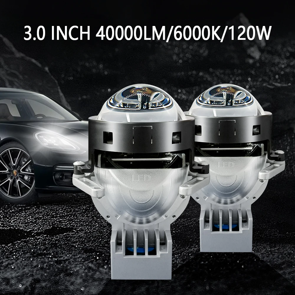 Car Bi-Led Lens LED Projector Headlight 3.0 inch 12V 130W 6000K Spotlight Hella 3R G5 Dual Reflector Auto Lights Headlamp New