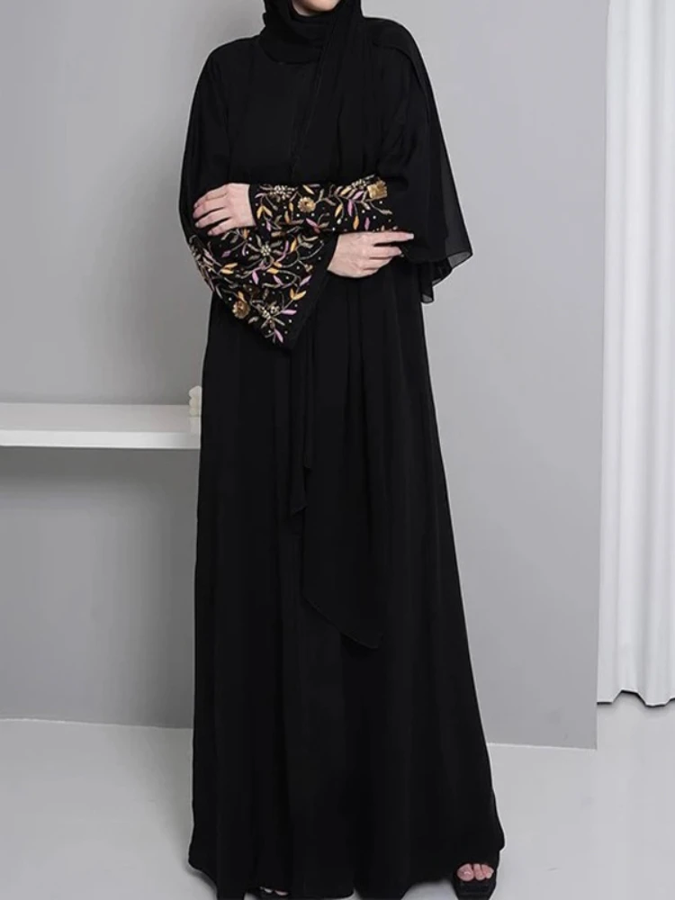 Eid Muslim Embroidery Abaya for Women Jalabiya Ramadan Robe Dress 2024 Ramadan Caftan Party Long Dresses Vestido Largo Cardigan