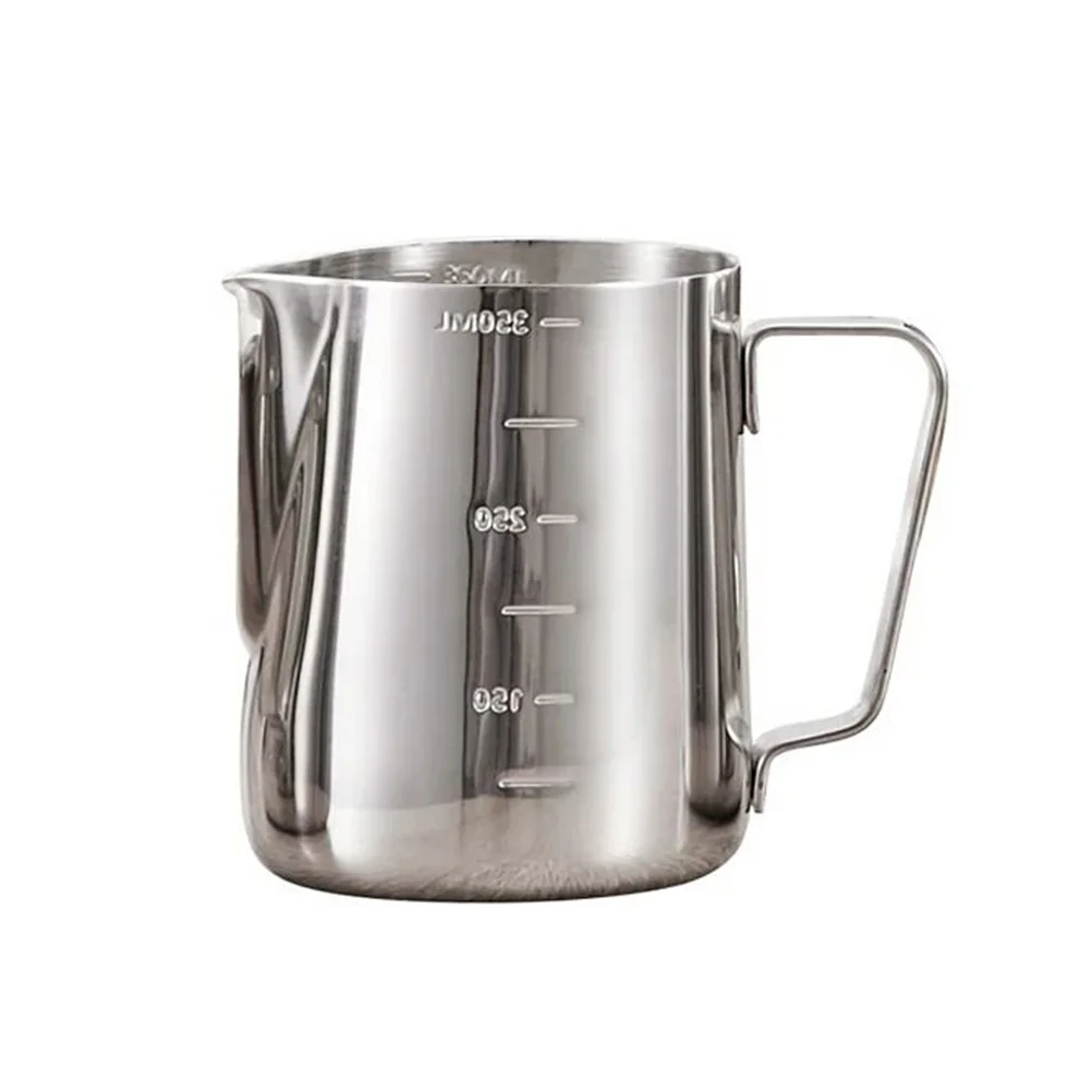 350Ml Measuring Cup Steaming Frothing Pitcher Stainless Steel Steaming Milk Pitcher Beaker Mug Frothing Cup Measuring Water Jugs