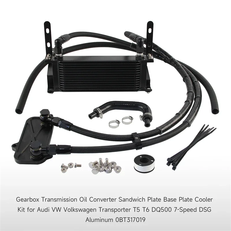 

Коробка передач, 14-рядный комплект масляного радиатора AN8 для Audi VW T5 T6 DQ500, 7-скоростной ​ ​ DSG Алюминий
