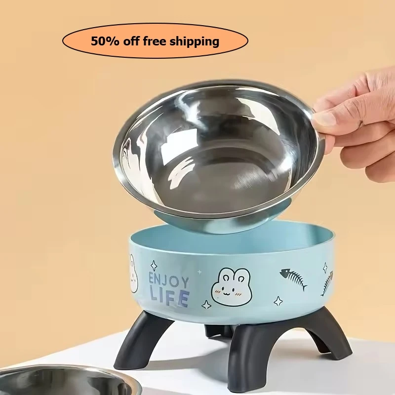 

Stainless Steel Pet Bowl – Anti-Tip Elevated Design with Non-Slip Silicone Base & Chew-Proof Edge for Small Cats Free shipping
