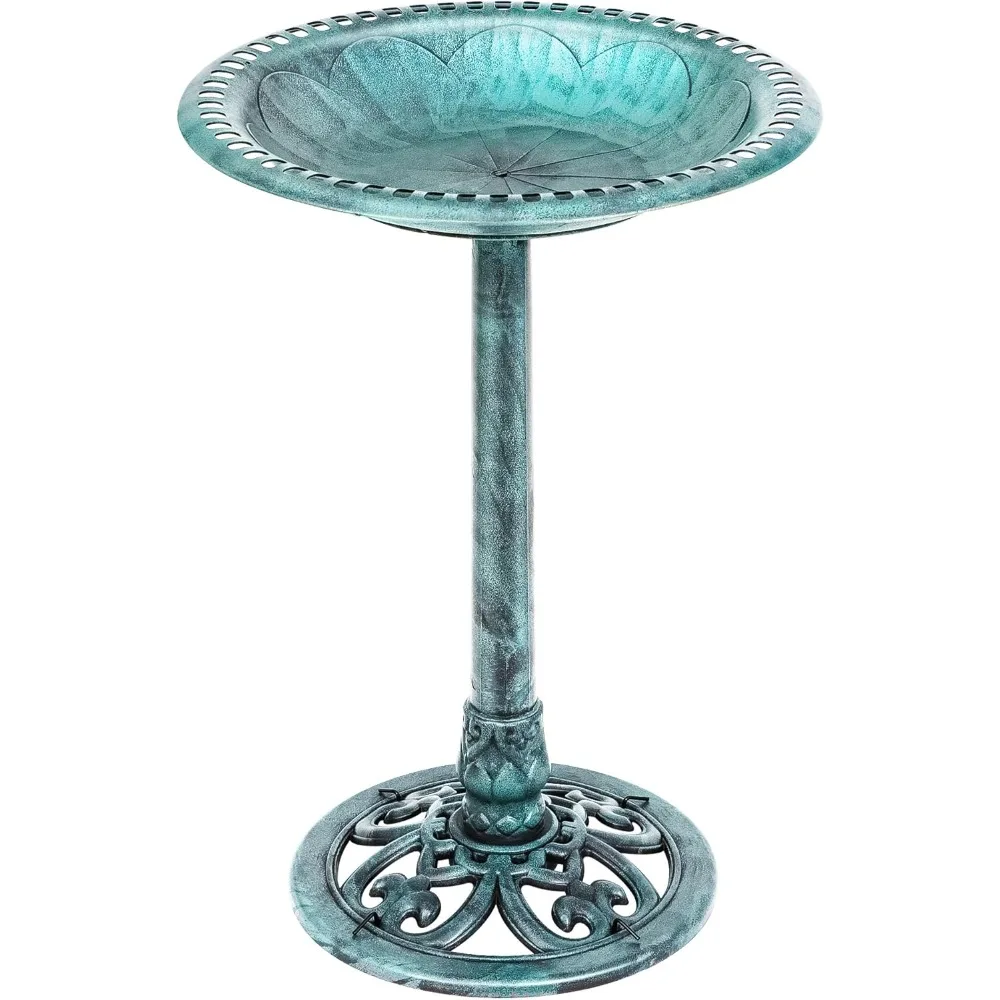 

Декоративная ванна для птиц из полирезины, 28 дюймов, в античном стиле, для сада и двора, винтажное украшение для улицы