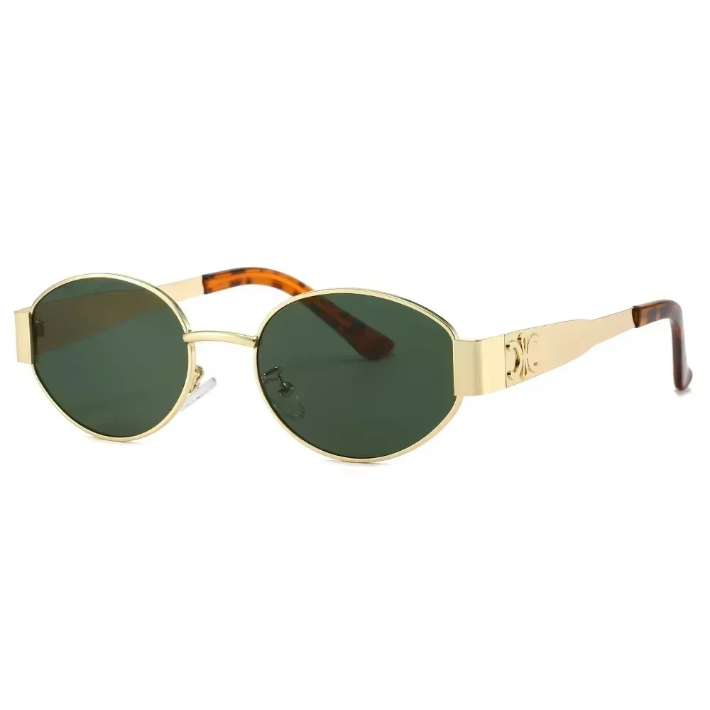 Luxury Metal Brand Sunglasses for Men and Women Unisex Designer Fashion Sun Glasses Oval Unisex Stylish Eyewear Shades UV400I