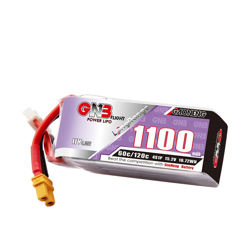 GNB Lipo Battery 4S 15.2V 1100mAh 60C for RC Helicopter Quadcopter Airplane FPV Racing Drone RC Parts 15.2V Rechargeable Battery