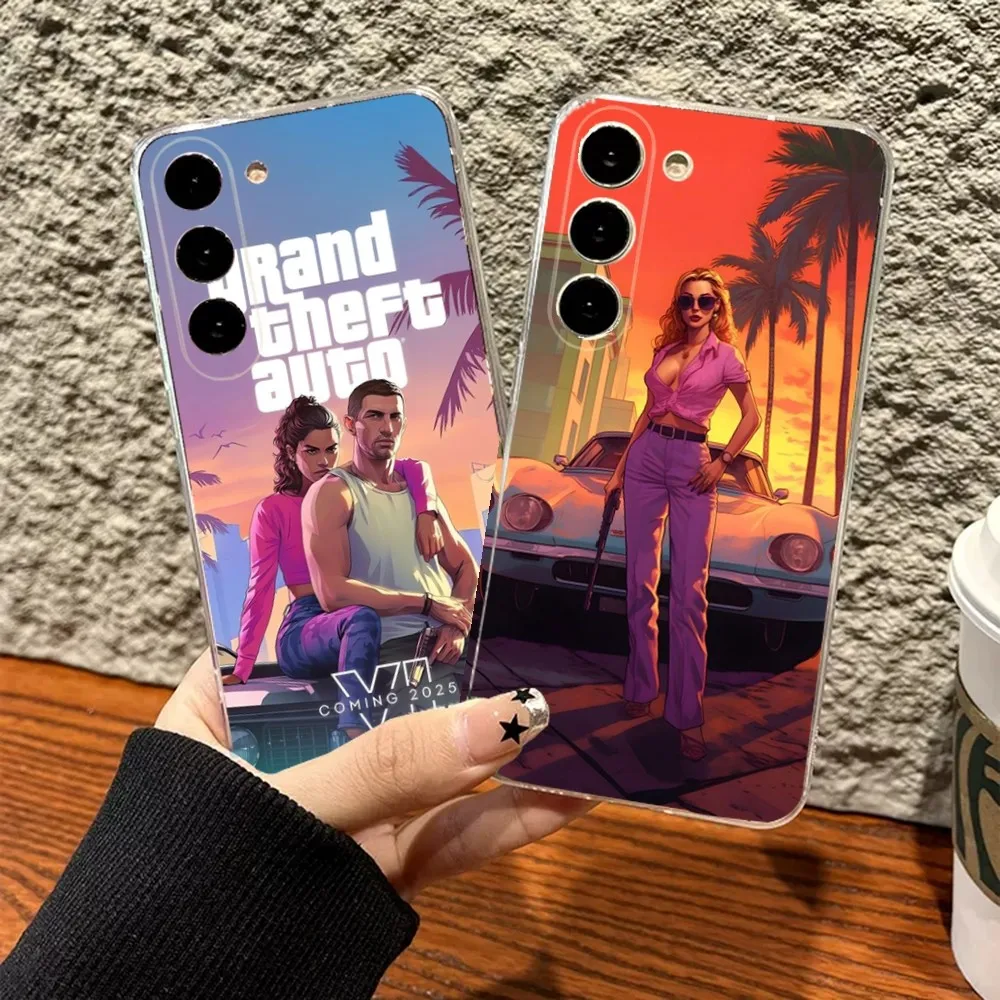 G-GTA 6 G-Grand Theft A- Auto VI  Phone Case For Samsung Galaxy A71,70,52,51,40,31,A50,30S,21S,Note20ultra Transparent Cover