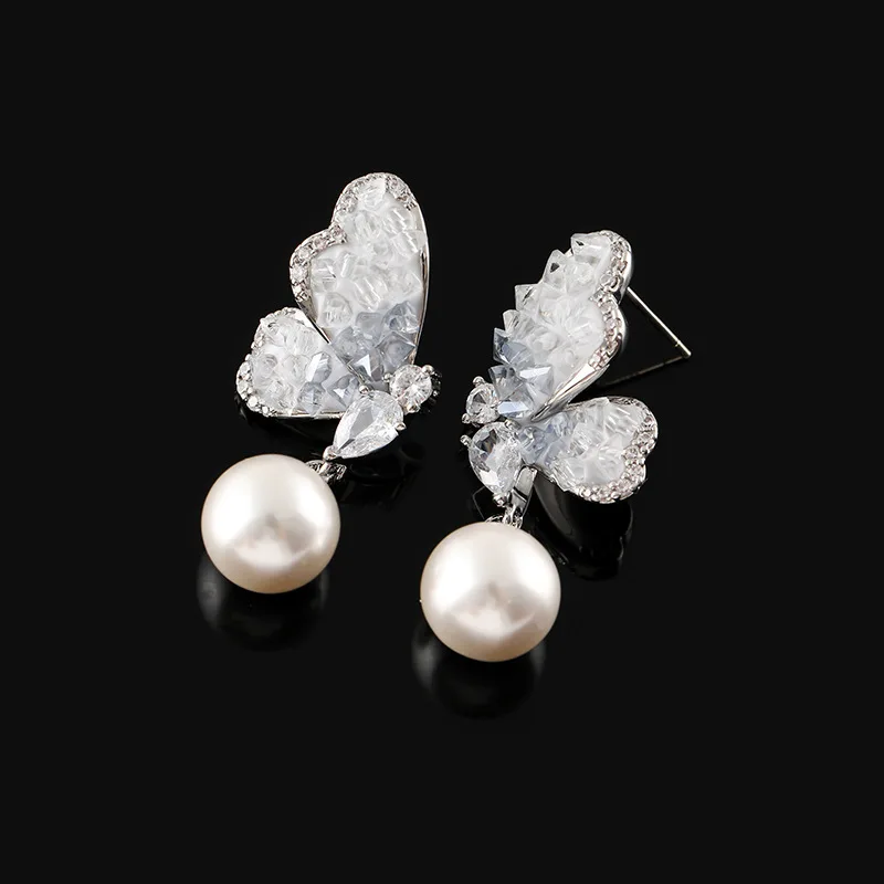 New Style Blue Butterfly Earrings without Ear Holes Integrated Mosquito Incense Plate Ear Clip Gift Hot Selling for Women