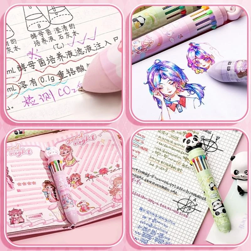 Многоцветная шариковая ручка 10/12 Цвета в одной выдвижной радужной ручке для записи