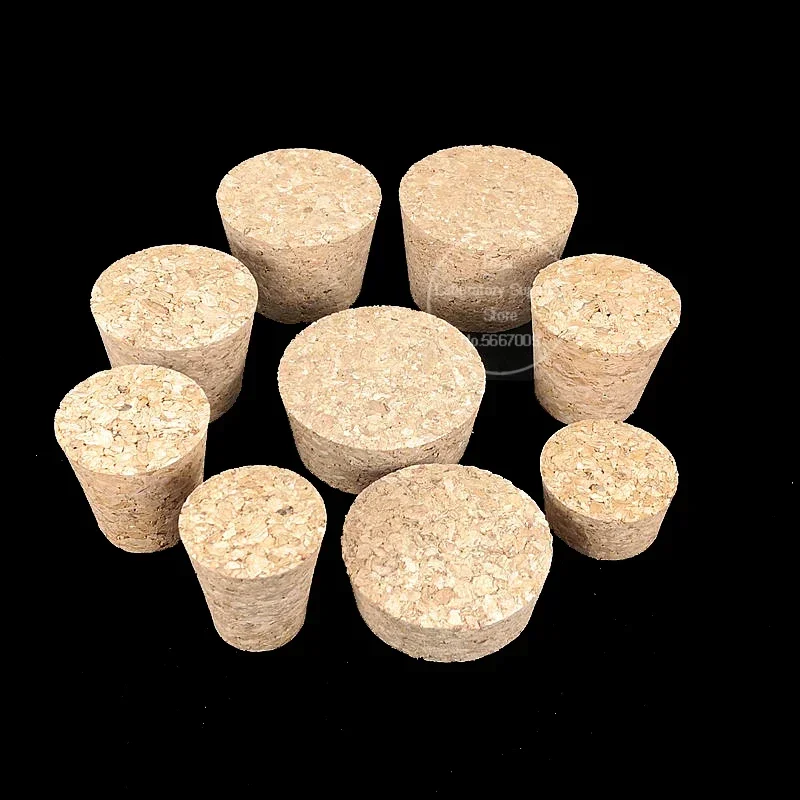 100pcs Laboratory Corks Lab Test Tube Wooden Plug Essential Oil Pudding Small Glass Bottle Stopper Lid