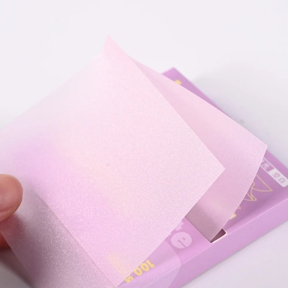 100Sheets Durable PET Sticky Notes Pull-out Transparent Pearlescent Sticky Notes Shimmer Pearlescent Memo Pads Back To School