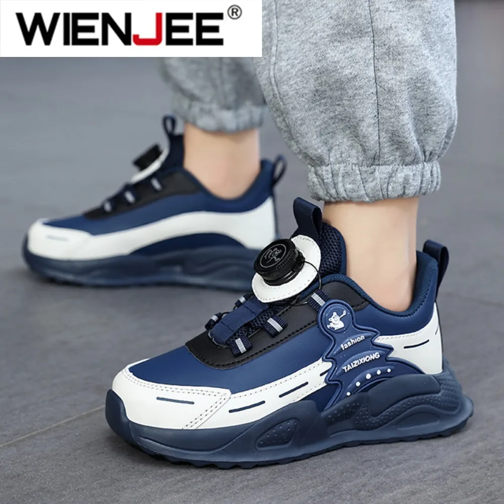 الأولاد المضادة للانزلاق مقاوم للماء الجلود احذية الجري الرياضة في الهواء الطلق أحذية مشي الراحة الاطفال أحذية رياضية لخريف شتاء 5-16 سنة #4