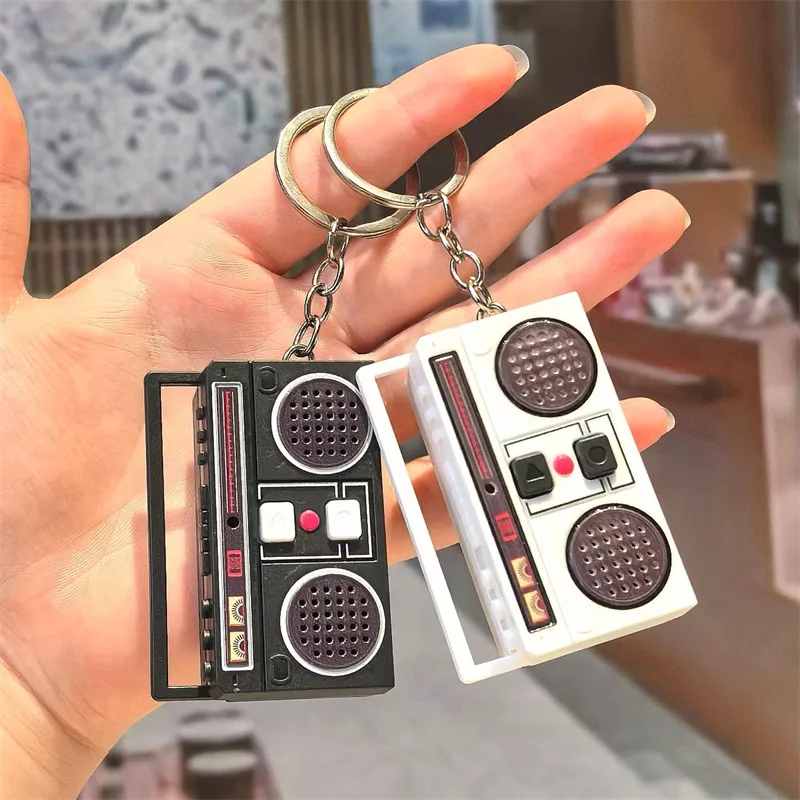 جديد ريترو شخصية راديو هدية للأزواج مفتاح سلسلة صغيرة تسجيل قلادة حلية حلقة رئيسية هدية بالجملة #3
