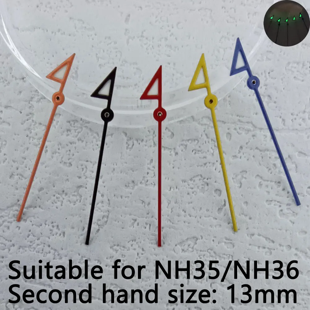 13mm watch hands nh h 35 nh36 hands Green luminous pointe watch accessories replacement parts watch second hand Movement pointer