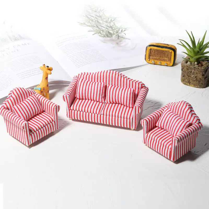 Dollhouse Sofa Model Mini Furniture, Living Room Scene, Single, Double, Ob11, Desktop Ornaments, Micro Furniture, 1:12