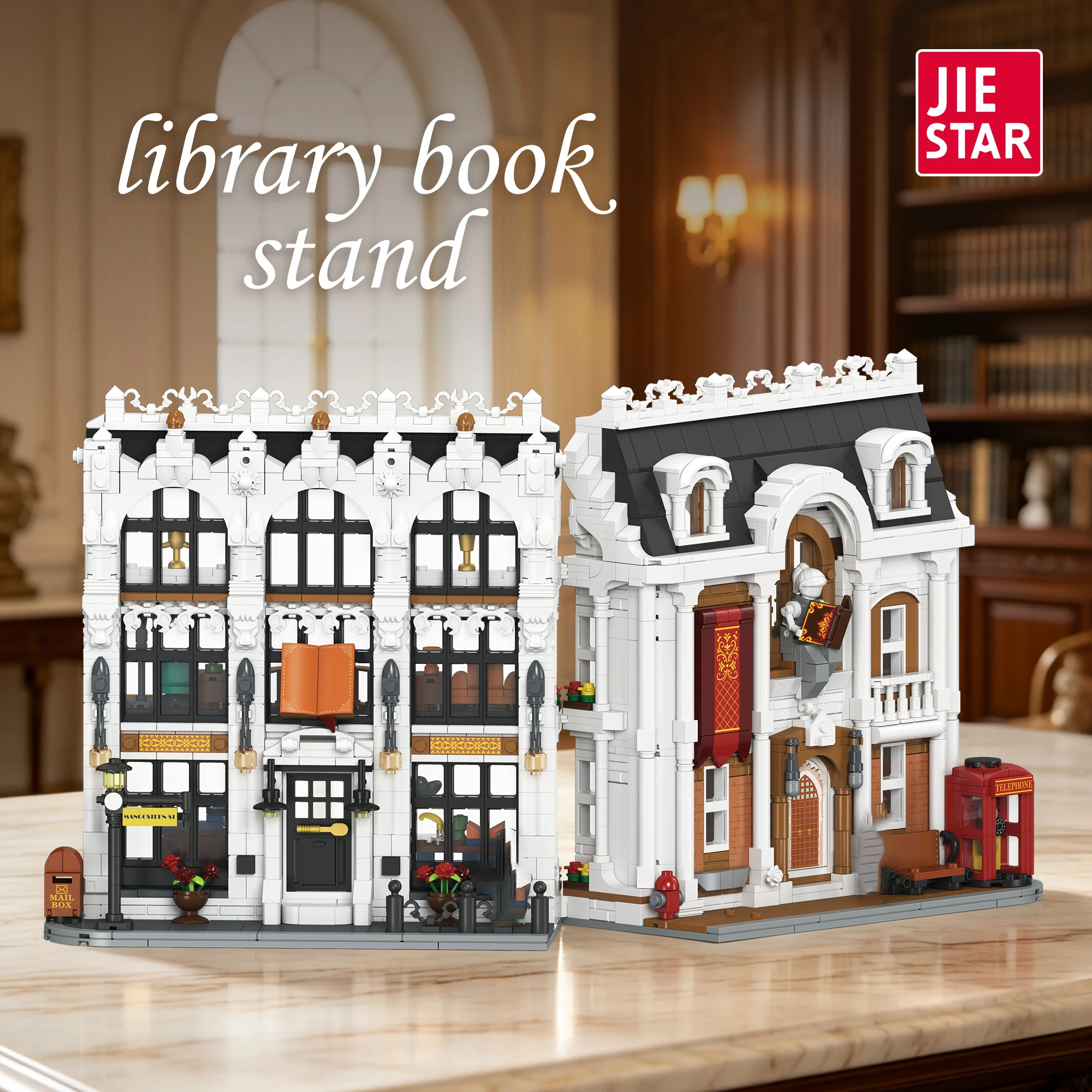 Creative Desktop Ornament Bookend Bricks X68002 Library Book Stand House Building Blocks Adult Gifts With Original Box