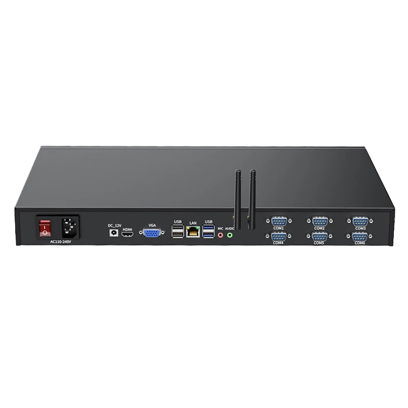 IKuaiOS-1U Rackmount IPC, 6ª Geração, Core i3, i5, 6COM, RS232, RS485, Visão de Máquina IoT, Win7, 10, Ubuntu, 1356-TI4