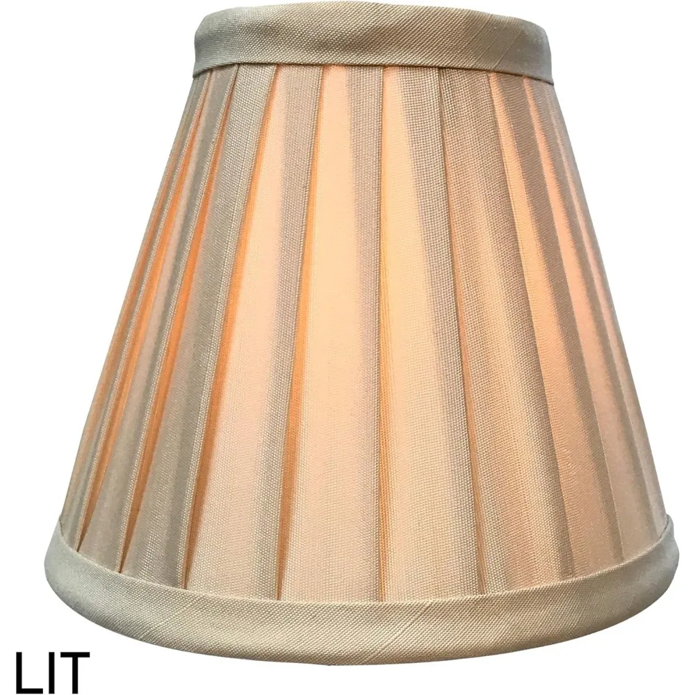 ظلال الثريا ذات الطراز الإمبراطوري المطوي، مجموعة من 6 قطع، 3 × 6 × 5 بوصات، بيج، عبوة كبيرة لديكور الإضاءة المنزلية #3