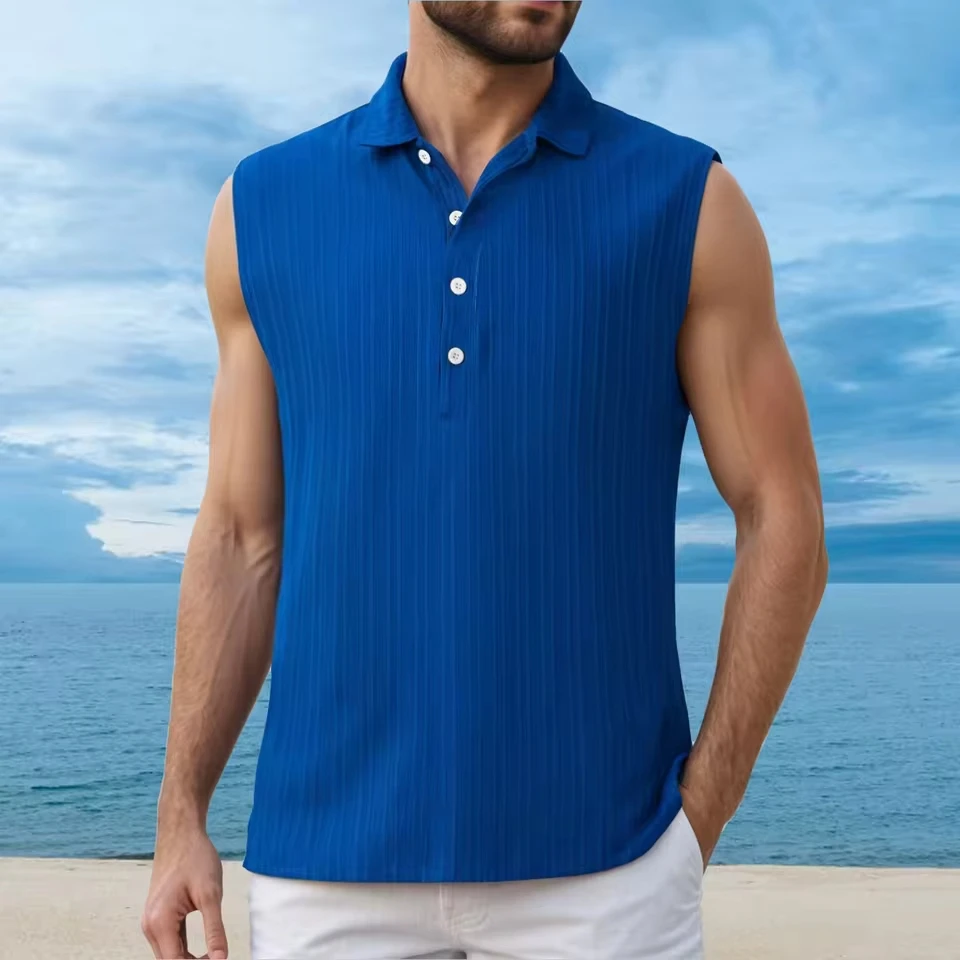 Large Men Shirts Men'S Sleeveless Beach Shirt Summer Casual Tank Top T Shirt Men'S Sleeveless Beach Shirt Short Sleeve T Shirts