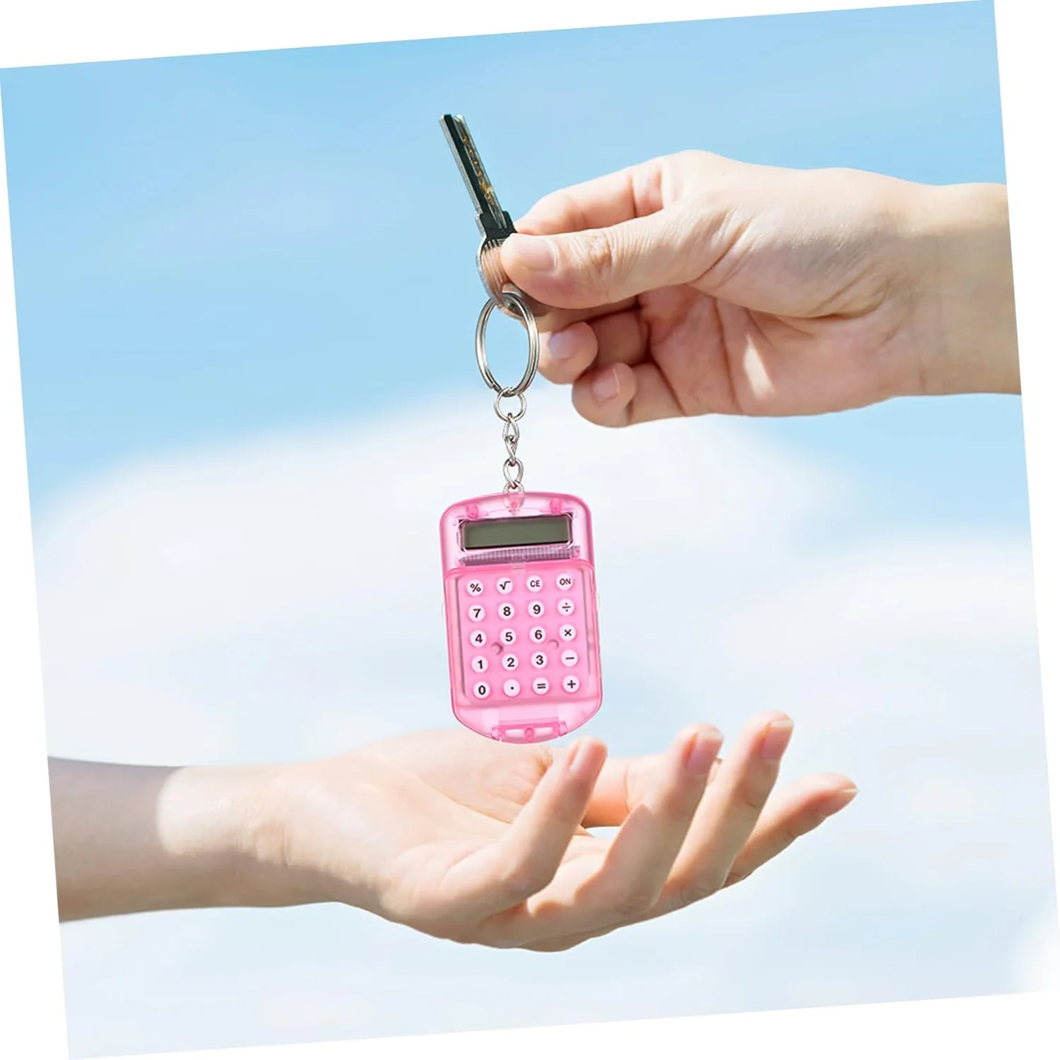 3pcs Pocket Calculator Key Ring Tiny Small Portable  Electronic Calculator for  Students ( Color)