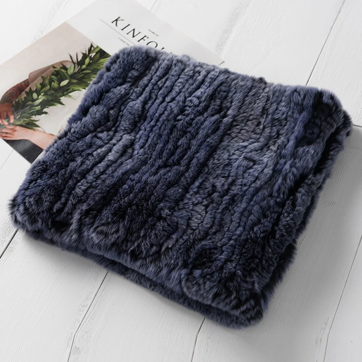 Genuine Rabbit Fur Scarf Warm Long Version Real Rabbit Fur Scarf Russian Accessories FEIMANYUAN For Women