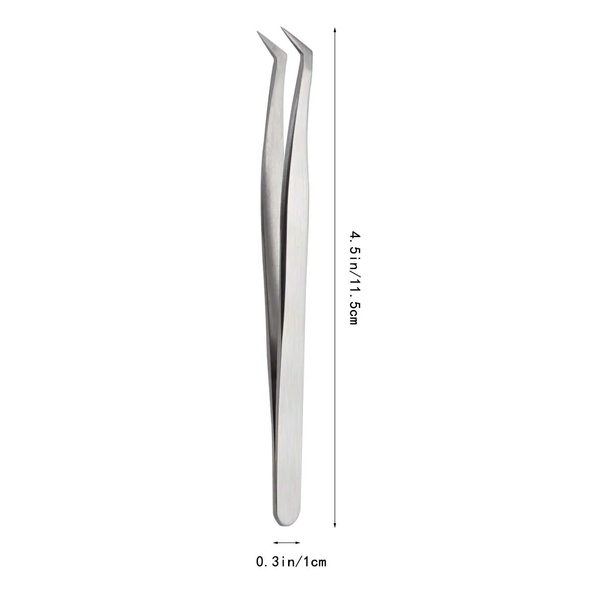 Eyelash Tweezers Stainless Steel Precision Grafting Tool For False Lashes Fine Tip 7-Shaped Clip Lightweight Dull Polish