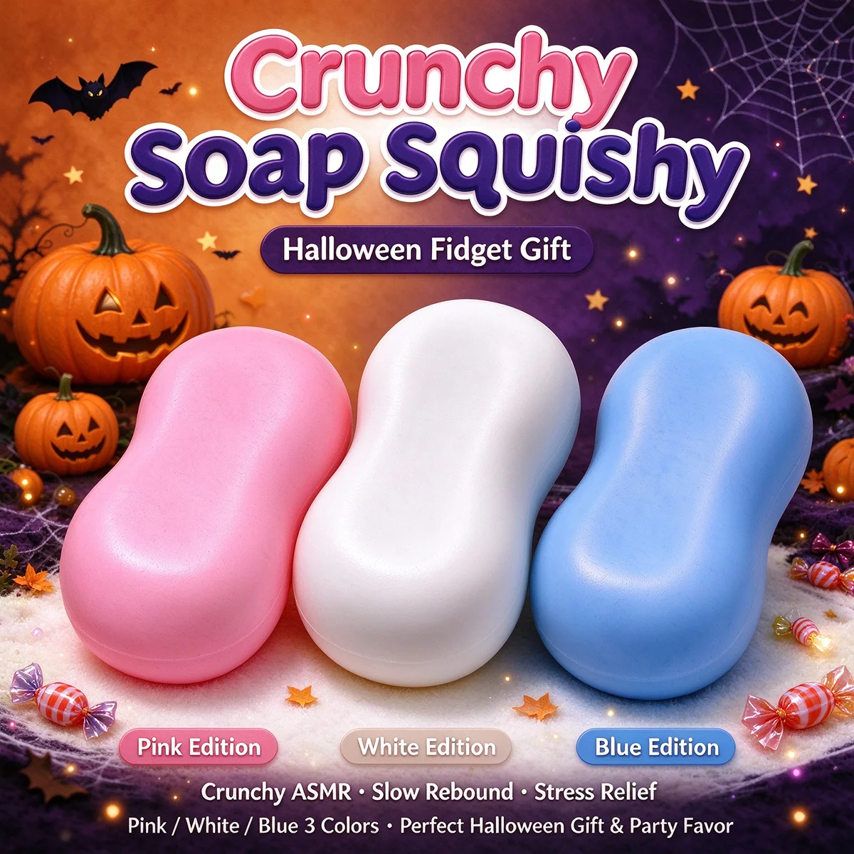 Creative Soap Shape Squishy Toy Sensory Fidget Stress Relief Toy Thanksgiving Black Friday Christmas Present