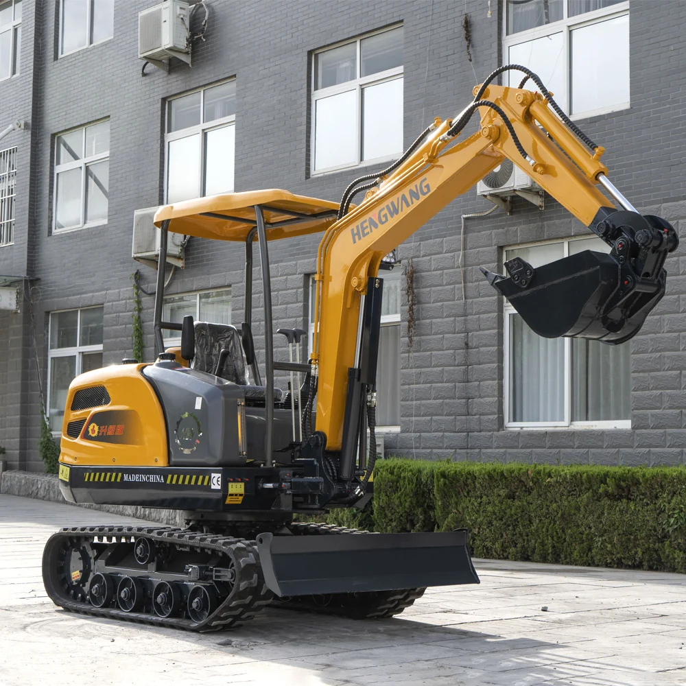 Excavator Mini Diesel HW-18S, Crawler Hidrolik, Penggali Kecil 2 Ton, Traktor Pertanian, Bersertifikat CE EPA, Pabrik Cina, Penjualan Kustom