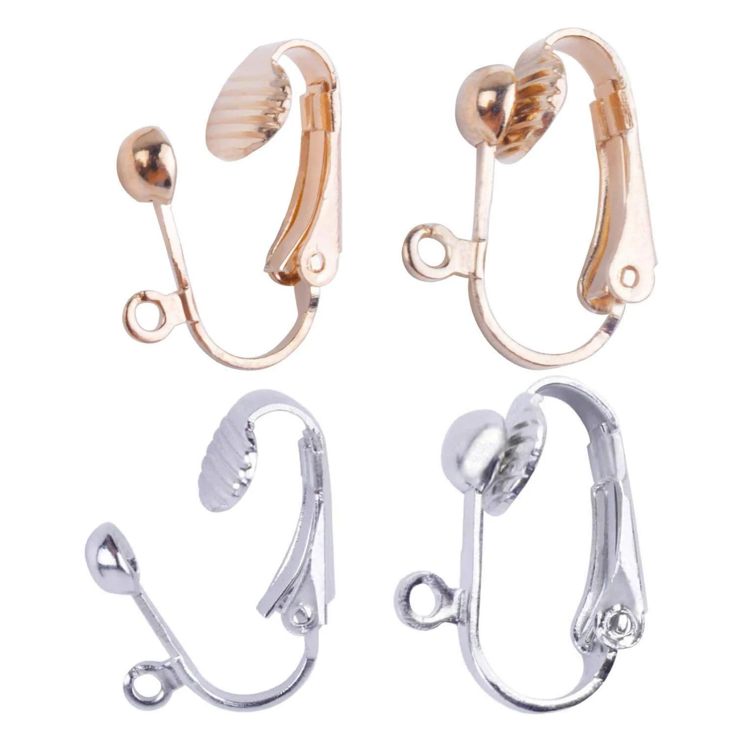 

20pcs Clip-on Earring Converter with Easy Open Loop (Gold and Silver)