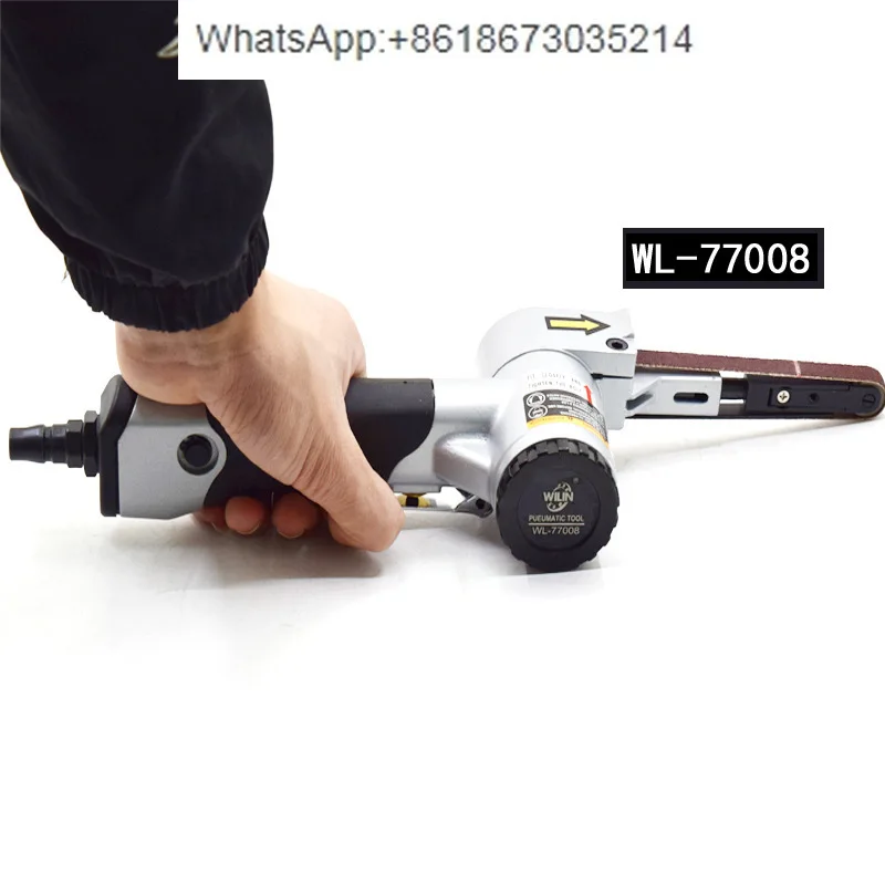 

Pneumatic belt machine 10 * 330mm small adjustable speed polishing machine handheld grinding and rust removal belt handheld