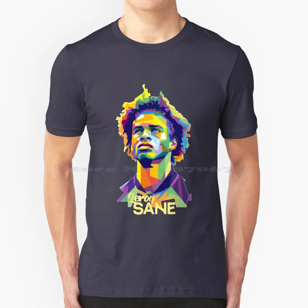 Sane Pop Colorful T Shirt 100% Cotton Tee Leroy Sané Sterling Raheem Soccer Football City Leroy Sane Art Leroy Sane Wallpaper