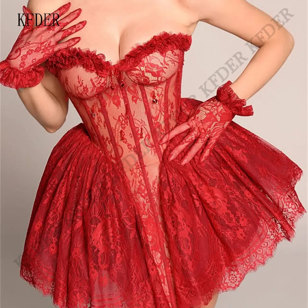 Robe de soirée personnalisée pour invitées de mariage, robes d'été pour femme, mini-robes de bal entièrement en dentelle, robes de soirée et de bal de promo