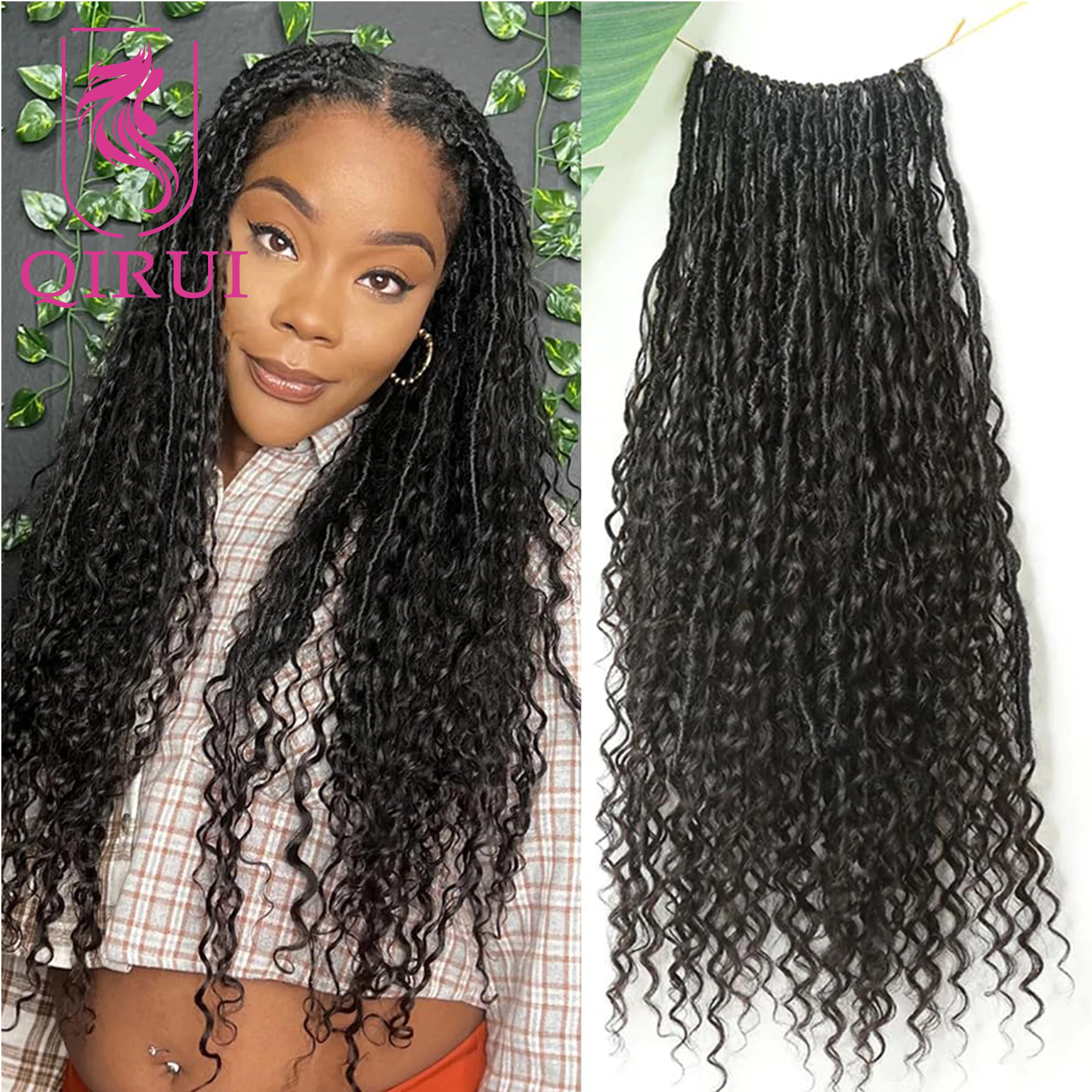 

Натуральные черные локоны в стиле бохо с кудрями из натуральных волос, предварительно заплетенные локоны, вязанные крючком волосы, вьющиеся человеческие волосы, полные концы для женщин