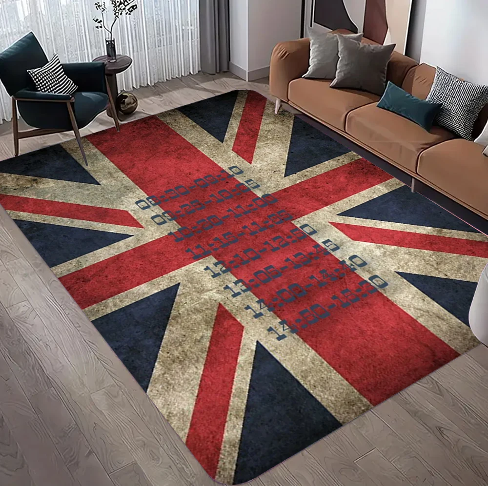Tapis à motif drapeau britannique rétro pour salon, grands tapis de chambre à coucher, tapis modernes pour la décoration de la maison, tapis de sol
