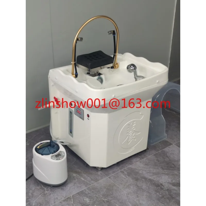 Barber Shop Beauty Salon Movable Head Treatment Basin Ear Cleaning Shampoo Chair Hair Care Center Water Circulation Fumigation