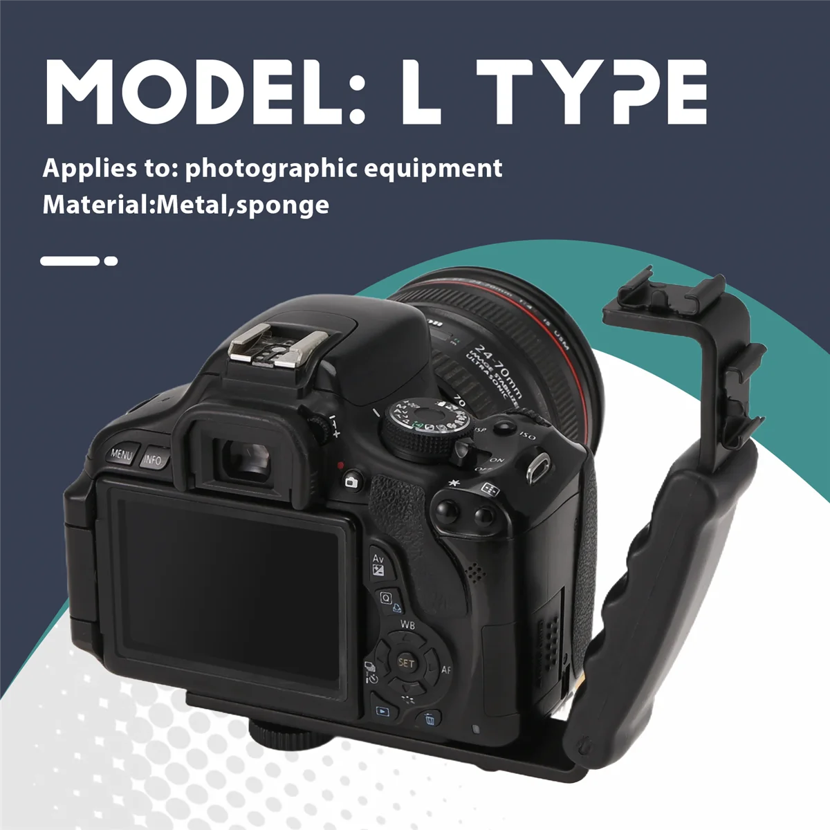 POSV-Photo フラッシュ ビデオ カメラ グリップ ハンドル L ハンドル 2 標準サイド ホットシュー付き ホルダー DSLR を取り付けます