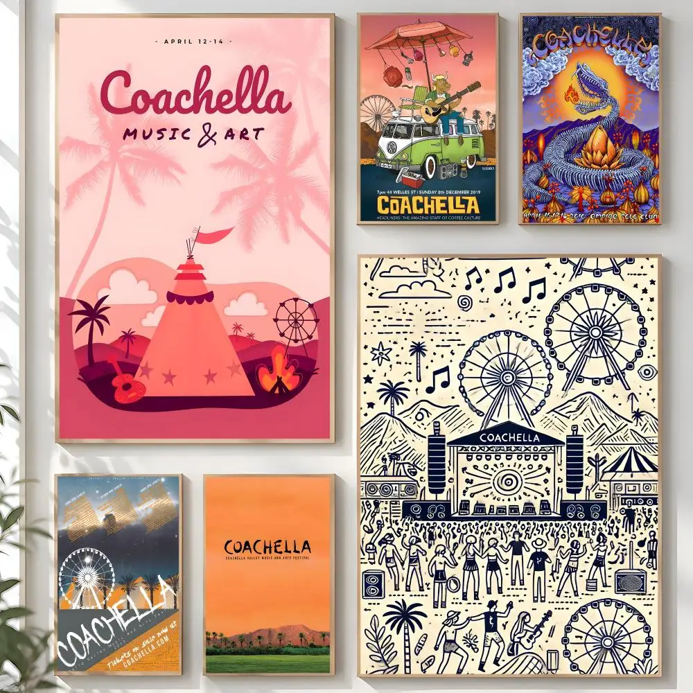 C-Coachella Valley Music And Arts Festival Poster Creative Room Art For Dorm Bedroom Study Apartment Home Gift