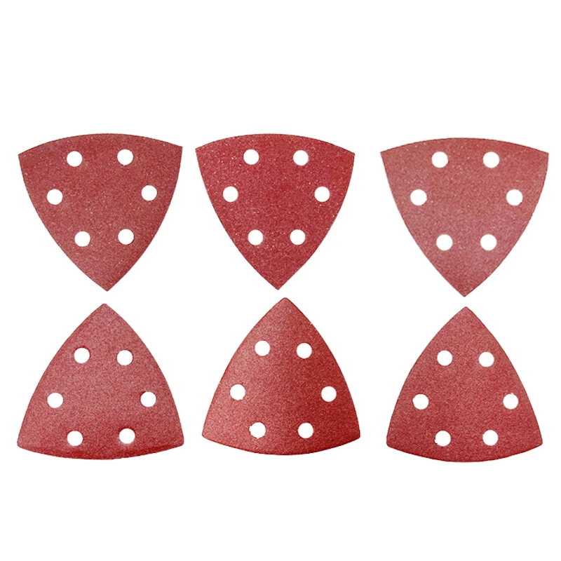Triangular 6 Hole Sandpaper 90x90mm Polishing Abrasive Disc for Automobile Metal Wood Grinding Tools Accessories