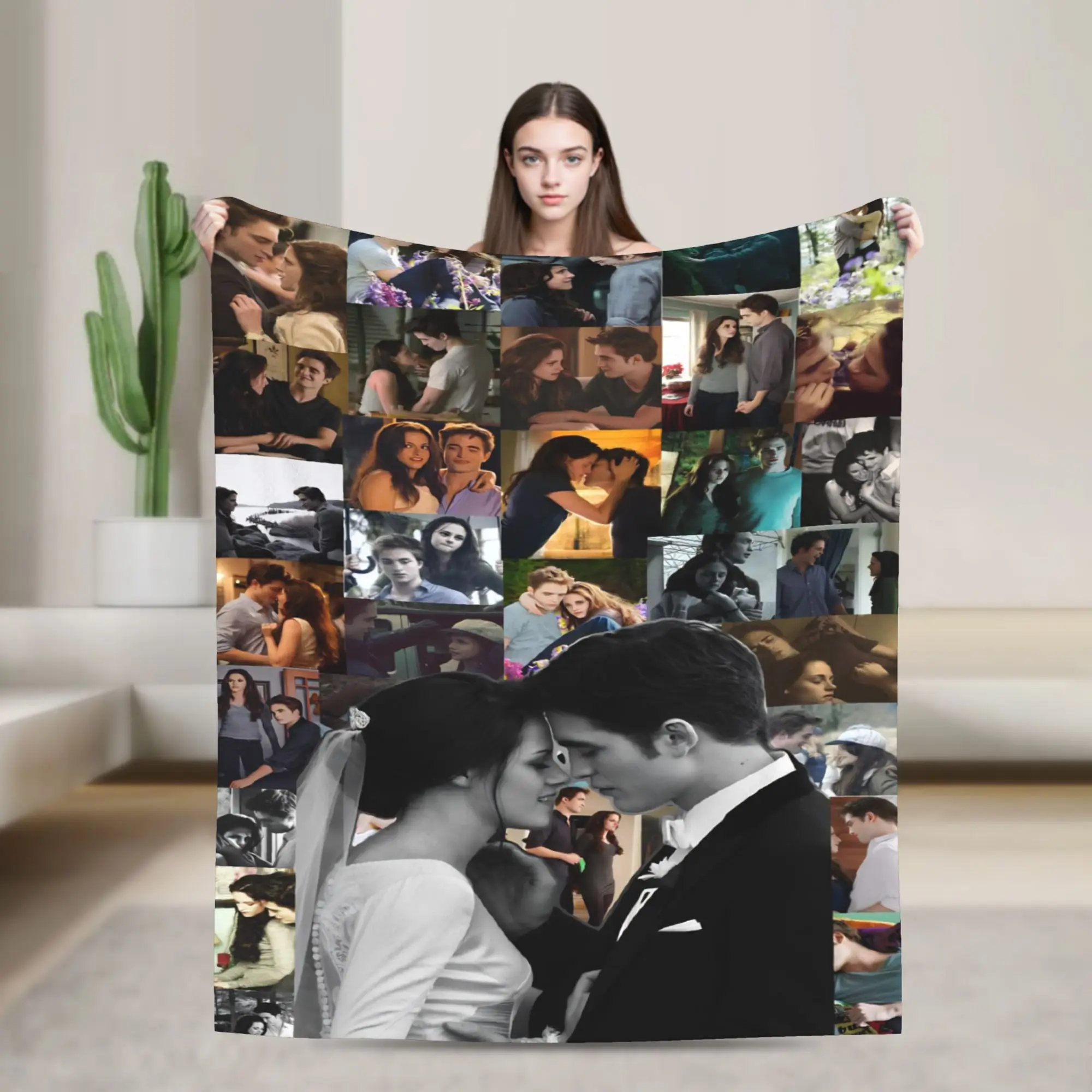 The Twilight Saga Movie Blanket Flannel Bella Edward Vampire Multi-function Warm Throw Blankets for Bed Outdoor Rug Piece