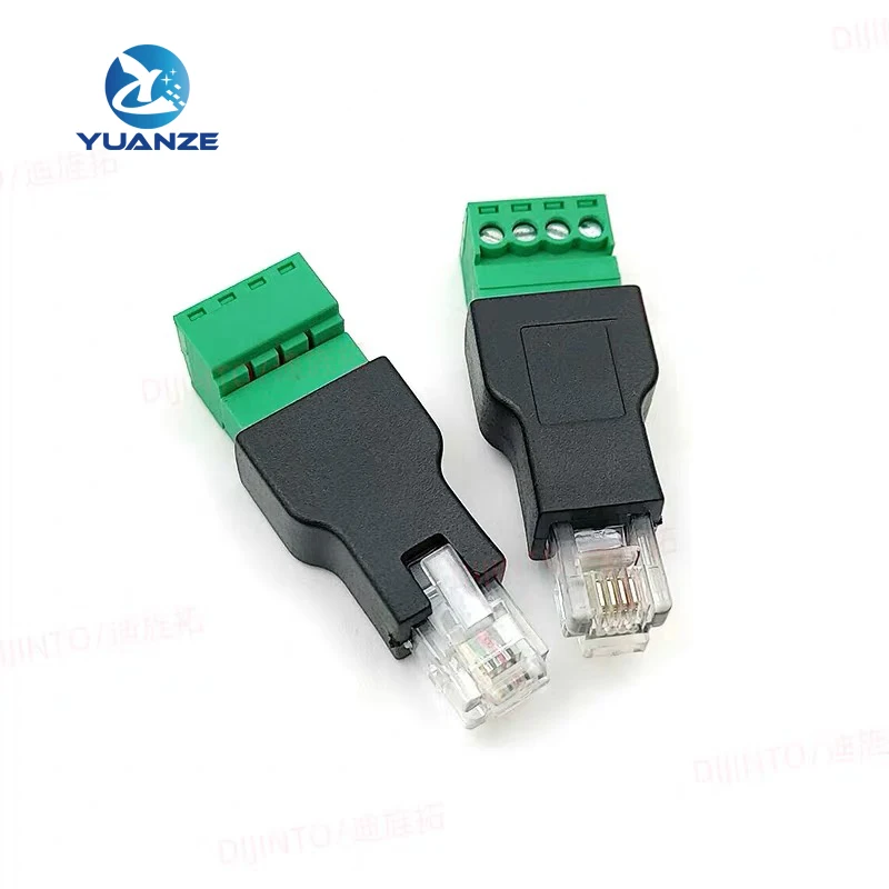 1pcs RJ11 to Screw Terminal Adaptor RJ11 Male to 4 Pin connector RJ11 splitter for CCTV DVR CCTV accessory