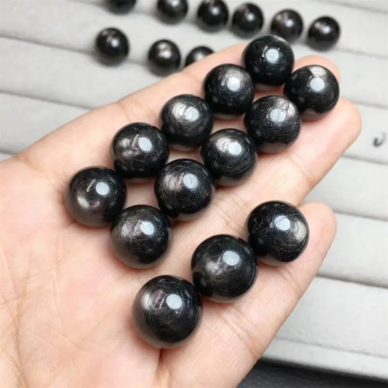 1PCS Natural Hypersthene Sphere Carving Reiki Healing Fengshui Stone Home Decoration Exquisite Gift 13/15MM