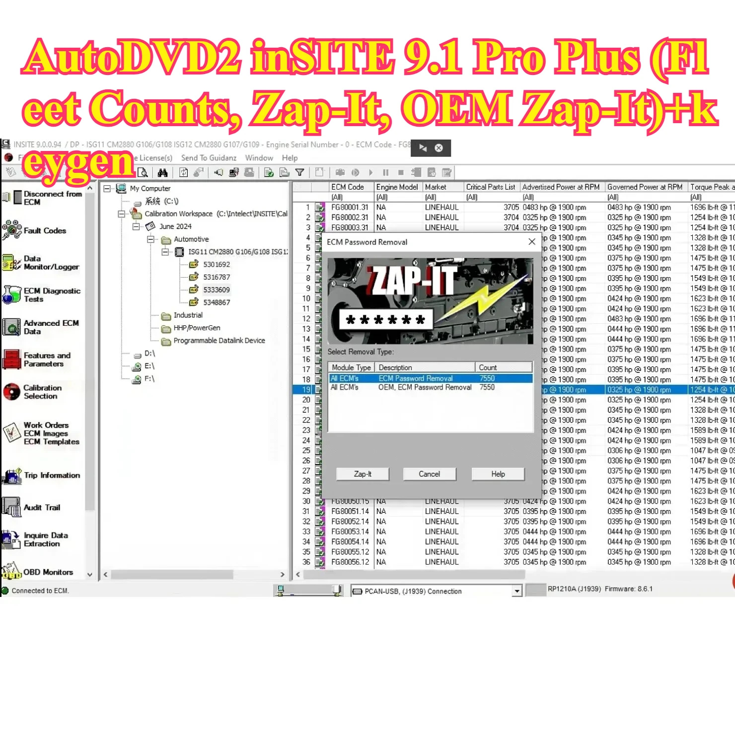 AutoDVD2 INSITE 9.3.1+10.1 Pro Plus (Fleet Counts, Zap-It, OEM Zap-It)+keygen+Load Modified-Incal