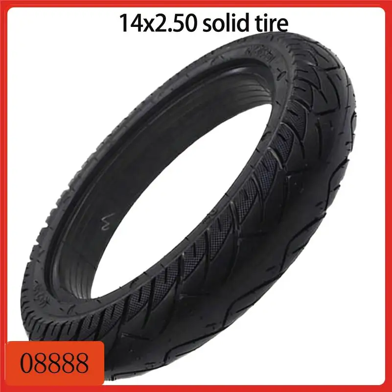 

Велосипедная цельнолитая шина 14X2.50: Ненадувная, устойчивая к проколам и взрывам, эластичная резиновая шина