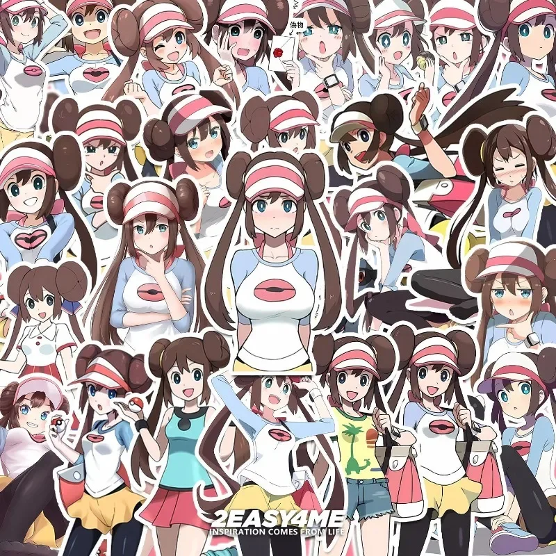 

28PCS Cartoon Anime Pokemon Cute Girl Character Rosa Tablet Suitcase Mobile Phone Decoration Waterproof Japanese Sticker