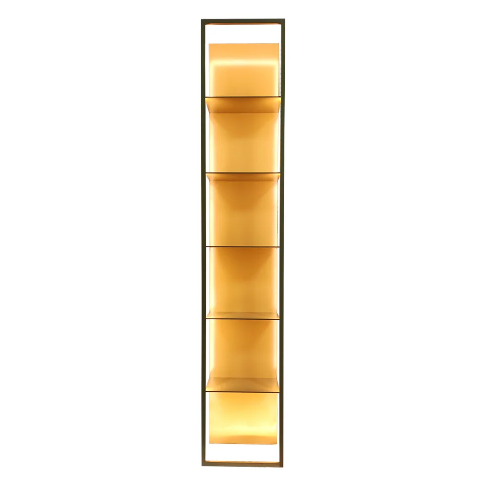 Emitting Diode Wall Mounted Floating Shelf Red Aluminum Convertible Narrow Decorative Bookshelf Living Room Storage Function