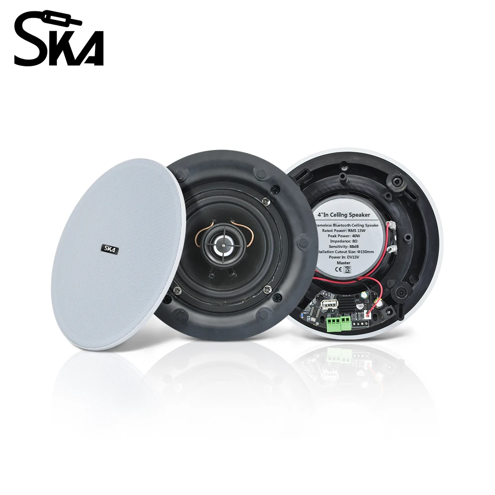 

4'' 20W Ceiling Bluetooth Speakers Active Audio Loudspeaker Built in Digital Class D Amplifier Indoor Speaker Home Sound System