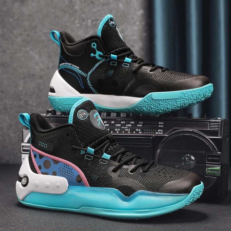 

Баскетбольные кроссовки унисекс, удобные дышащие мягкие подошвы, нескользящие кожаные высокие спортивные баскетбольные кроссовки для мужчин